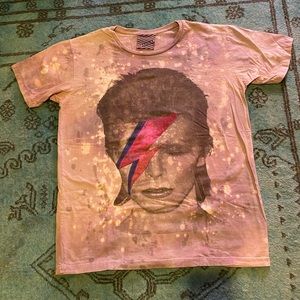 Upcycled vintage David Bowie Ziggy Stardust tie dye t-shirt size M